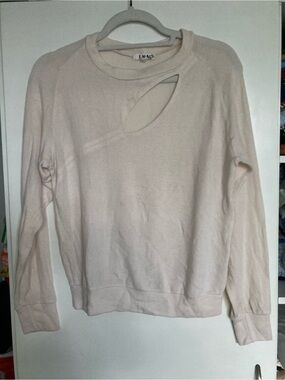 LNA Los Angeles Soft Cream Cutout Crewneck Sweater top - Women's size S